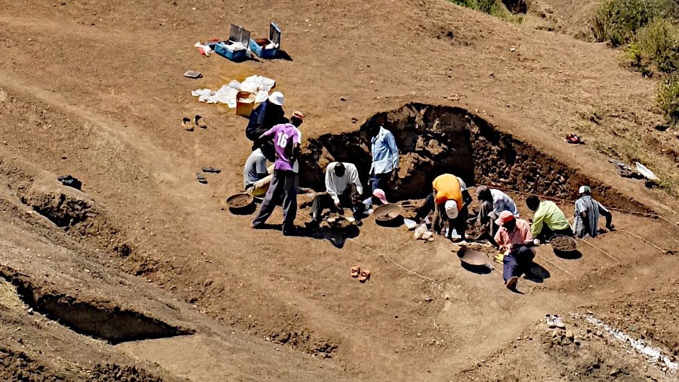 An undated handout photograph shows the Nyayanga site on the Homa Peninsula of Lake Victoria in southwestern Kenya, where hundreds of stone tools dating to roughly 2.9 million years ago made by early human ancestors were found,